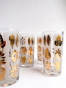 Golden Foliage Glassware Set