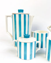 Load image into Gallery viewer, Turquoise Striped Coffee Set
