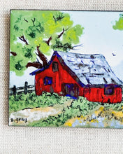 Load image into Gallery viewer, Red Barn Enamel Art
