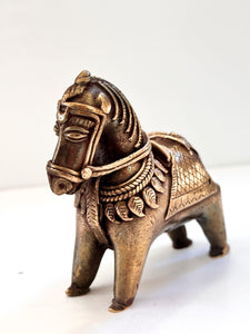 Brass Dhokra Horse - NINE 