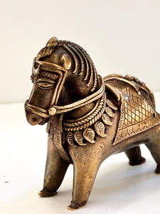 Brass Dhokra Horse - NINE 