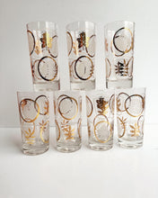 Load image into Gallery viewer, Gold + White Leaf Print Glasses
